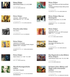 Zolper, Heinz. Auswahl der Beiträge in Kunstforum International