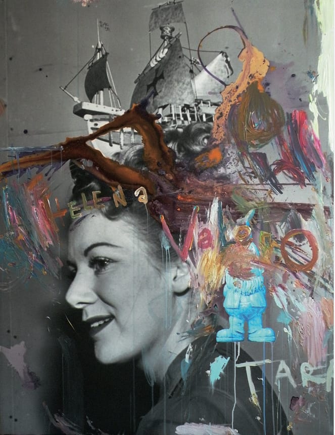 Martin Müller, Helena Valero 2, Print und Acryl/Lwd., 2014